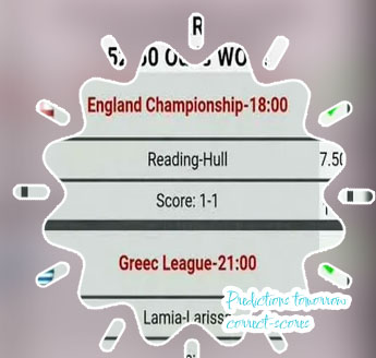 Correct score prediction for the weekend